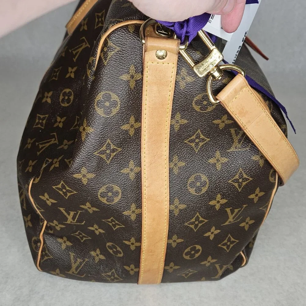 Louis Vuitton Monogram Duffle Bag Keepall 50 Bandoliere Crossbody Tote Bag Purse